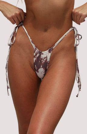 Stone Fox Swim Seraya Strappy Side Tie Bikini Bottom in Tierra Dream at Nordstrom, Size X-Large