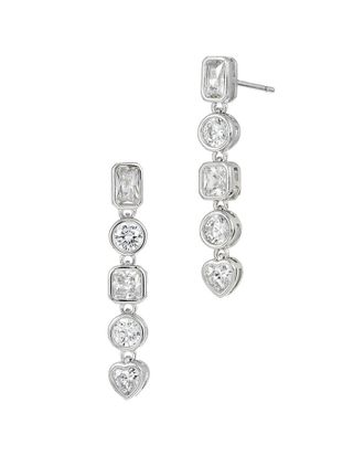 Savvy Cie Jewels Plated Cz Drop Earrings