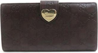 Gucci Pre-owned Wallets, female, Brown, Size: ONE SIZE Pre-owned Leather Wallet