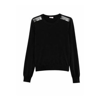 Liu Jo Sweatshirts - Dames - Ronde hals truien - Zwart - M - Truien & Vesten