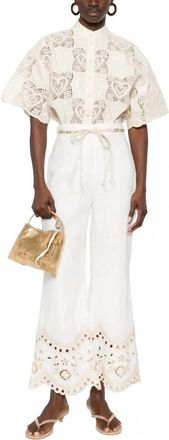 Zimmermann Wanderlust Flare Pants In Ivory
