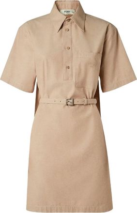Fendi belted mini dress - Neutrals