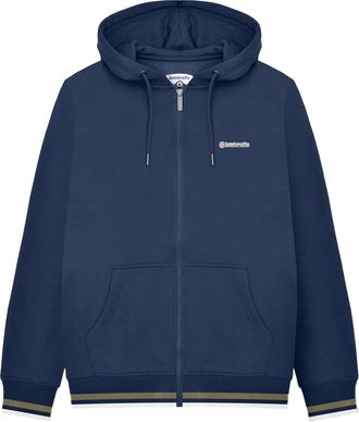 Lambretta Heren AW24 Volledige Rits Hoodie (Marineblauw/Kaki Groen)