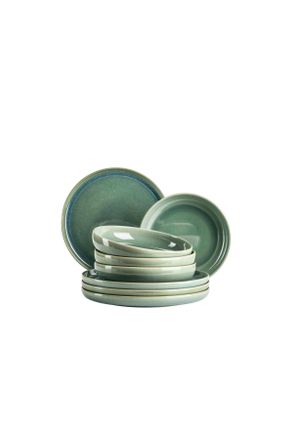 M&auml;ser Tafelservice, Hellgr&uuml;n, Keramik, 8-teilig, Geschirr, Geschirrsets, Tafelservice