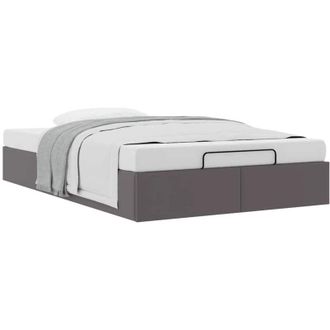 vidaXL Estructura De Cama Otomana Sin Colch&oacute;n Gris 120x200 Cm Vidaxl