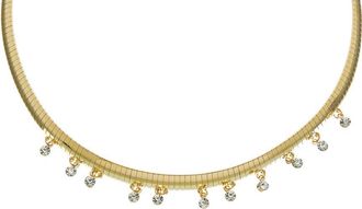 Savvy Cie Jewels Gold Plated Cz Omega Necklace