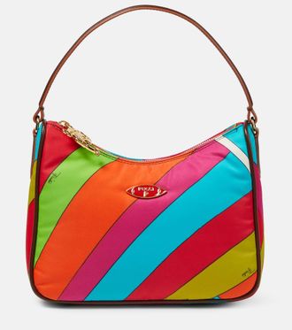 Pucci Iride Small leather-trimmed shoulder bag
