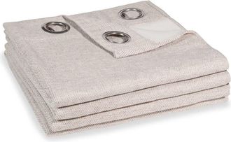 Maisons du monde Cortina con ojales con motivos de espiguilla beige 140x270 - la unidad