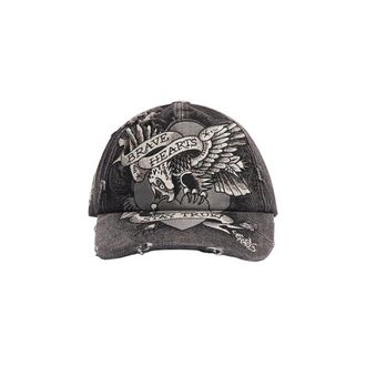 Ed Hardy Caps, unisex, Black, Size: ONE SIZE Cap 6 Panel Vintage Trucker Brave Hearts