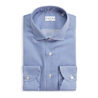 Xacus Camicia Collo francese piccolo Righe Twill tailor fit - Heren - Zakelijke Overhemden - Veelkleurig - S - Leer - Overhemden