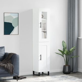 vidaXL Vidaxl - Aparador Alto Madera Contrachapada Blanco 34,5x34x180 Cm