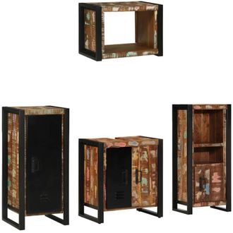 vidaXL Juego De Muebles De Ba&ntilde;o 4 Pcs Madera S&oacute;lida Recuperada Vidaxl