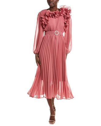 Burryco Burryco Red Printed Maxi Dress