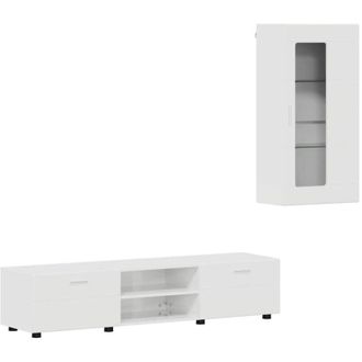 vidaXL TV Cabinet Set FLORIN High Gloss White Engineered Wood vidaXL
