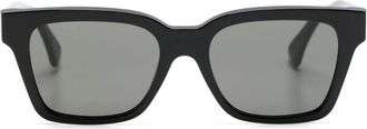 Retro Superfuture Zwarte Vierkante Frame Zonnebril Logo Print - Heren - Zonnebrillen - Zwart - ONE Size - Accessoires