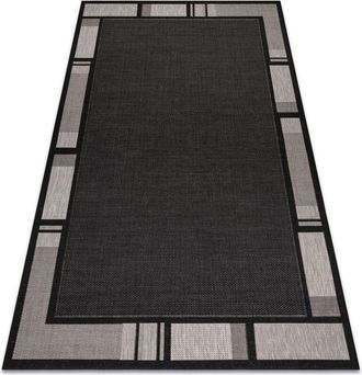 RugsX Rugsx - carpet sizal floorlux 20195 black / silver black 160x230 cm