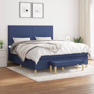 vidaXL Vidaxl - Cama Box Spring Con Colch&oacute;n Tela Azul 160x200 Cm