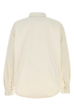 Balenciaga Unisex Ivory Denim Oversize Shirt White Exterior: Cotton Camicie