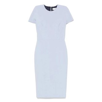 Victoria Beckham Dames, Jurken, Blauw, Maat: M Polyamide