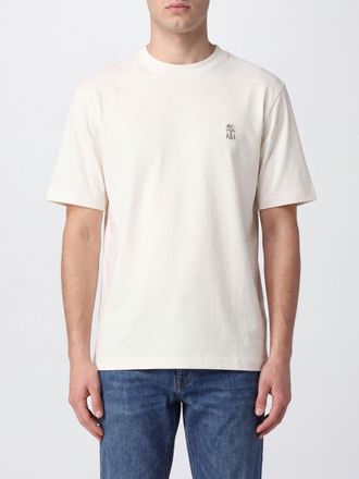 Brunello Cucinelli Cotton Crew-Neck T-Shirt with Contrast Logo