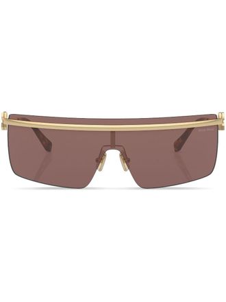 Miu Miu Eyewear Occhiali da sole con montatura a giorno - Oro