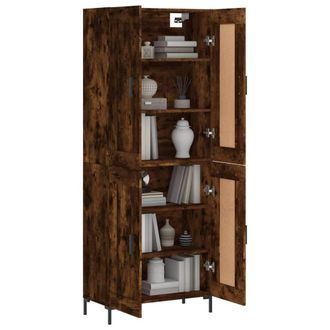 Berkfield Home Highboard Smoked Oak 69.5x34x180 cm Engineered Wood in Brown