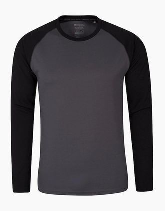 Mountain Warehouse Mens Mountain Warehouse Mens Endurance Long-Sleeved T-Shirt - Black - Size: 46