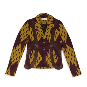 Kiko Kostadinov MAROON/YELLOW LASSO SHORT BLAZER