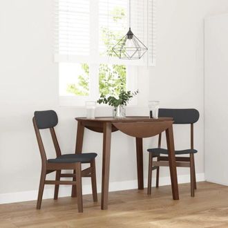 vidaXL Vidaxl - Sedie da Pranzo con Cuscini 2pz Marrone Legno Massello di Hevea
