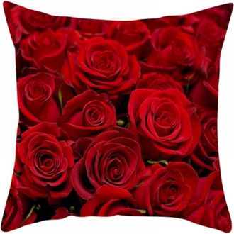 OEM Funda De Almohada Para El D&iacute;a De San Valent&iacute;n, 45 X 45 Cm, Compatible Con Dise&ntilde;os Decorativos De Camiones, Flores, Corazones Rojos Y Bicicletas Con Co