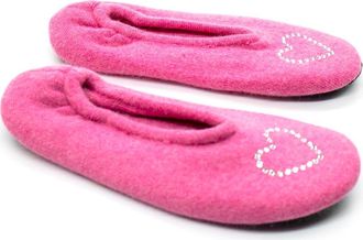 Portolano Rhinestone Heart Slipper in Flamingo Pink at Nordstrom Rack, Size Medium