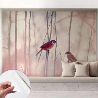 Tulup Fotomurale Adesivo - Parete Decorativa - Decorazione Casa - Stile Moderno Parete - Coppia Di Uccelli 208x146 Cm