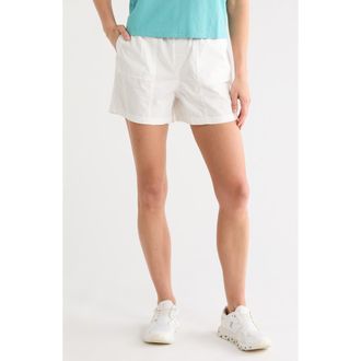 DKNY Drawcord Waist Cotton Shorts in Ivory at Nordstrom Rack, Size X-Large
