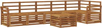 vidaXL Conjunto De Sof&aacute;s De Exterior 7 Uds. Natural Poli&eacute;ster Vidaxl