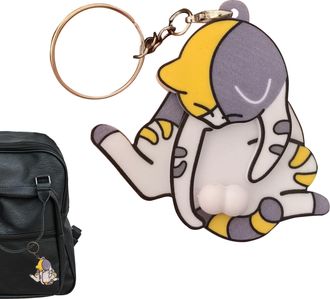 Generic Mischief Cat Interactive Keychain, Mix Funny Wiggling Cat Keychain, Mischief Interactive, Pull Out Animal Pendant Cute And Funny Acrylic Bag Pendant F