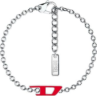 Diesel Logo Pendant Bracelet in Silver at Nordstrom