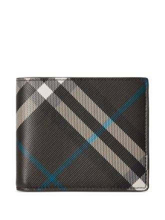 Burberry Portafoglio bi-fold a quadri - Nero