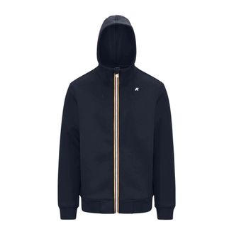 K-Way Blauwe Sweater met Verstelbare Capuchon - Heren - Vesten met rits - Blauw - 2XL - Hoodies & sweatvesten