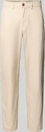 Selected Slim Fit Leinenhose aus Baumwoll-Leinen-Mix Modell MILES in Ecru, Gr&ouml;&szlig;e 30/32