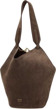 Khaite Womens Lotus Shoulder Bag Brown Baby Calfskin
