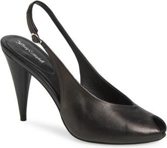 Jeffrey Campbell Snoah Slingback Peep Toe Pump in Black at Nordstrom, Size 8.5