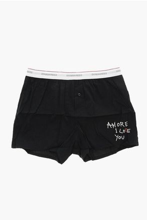 Dsquared2 Cotton-Blend Boxer With Contrast Print and Front Button size Xxl