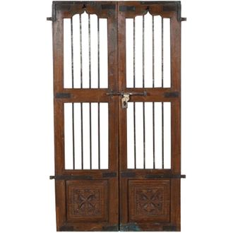 Biscottini International Puerta Corredera Medieval Antigua Interior O Exterior De Madera Maciza Y Hierro