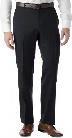 Ballin Super 120S Wool Gabardine Comfort-Eze Trouser - Dunhill Traditional Fit In Navy