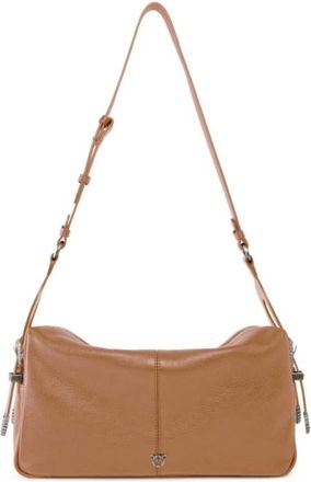 Pinko Pinko, Tassen, Dames, Bruin, ONE Size, Leer, 24 Klassieke Schoudertas