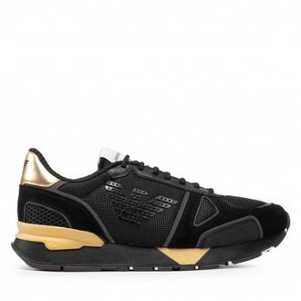 Emporio Armani Sneakers - Heren - Sneakers - Zwart - 44 EU - Leer - Schoenen