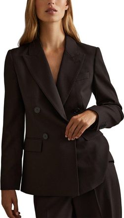 Reiss Evelyn Double-Breasted Wool-Blend Blazer