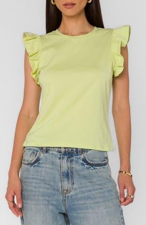 Velvet Heart Fabiola Flutter Sleeve Top in Lime at Nordstrom Rack, Size X-Small