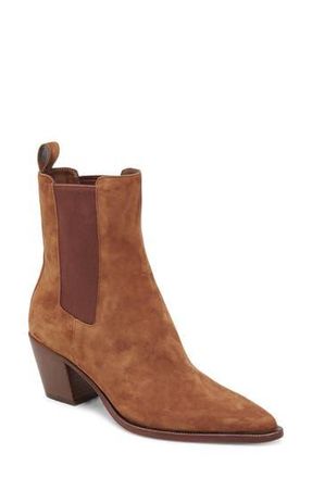 Dolce Vita Shadie Waterproof Pointed Toe Chelsea Boot in Brown Suede at Nordstrom Rack, Size 11