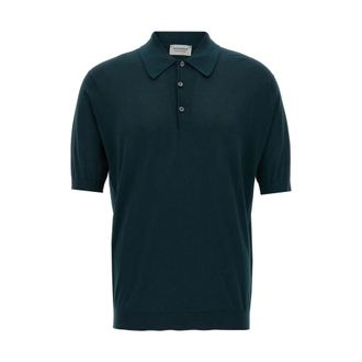 John Smedley Polo Shirts, male, Green, Size: XL Polo Sweater